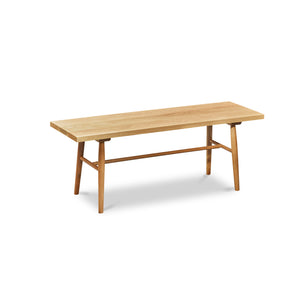 Hudson bench in white oak with turned legs from Maine's Chilton Furniture Co.