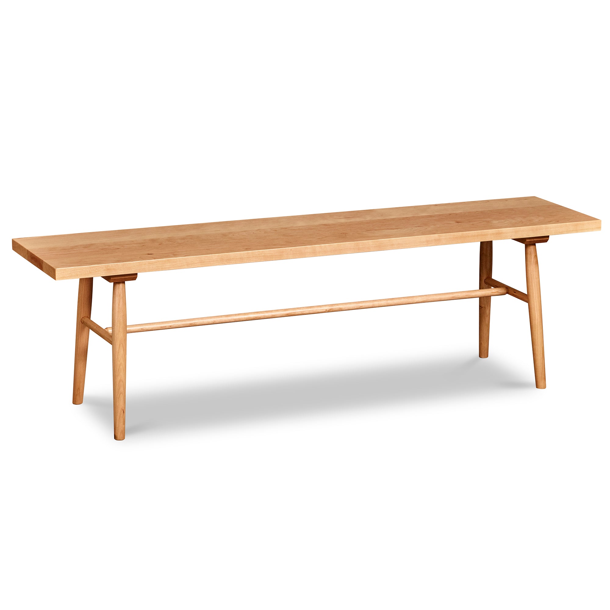Hudson bench in cherry with turned legs from Maine's Chilton Furniture Co.