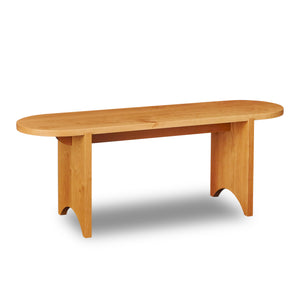 Modern cherry bench with rounded edges and legs from Chilton Furniture in Maine