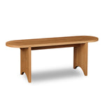Modern white oak bench with rounded edges and legs from Chilton Furniture in Maine