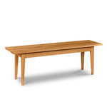 Traditional Shaker style bench with large overhangs in white oak wood