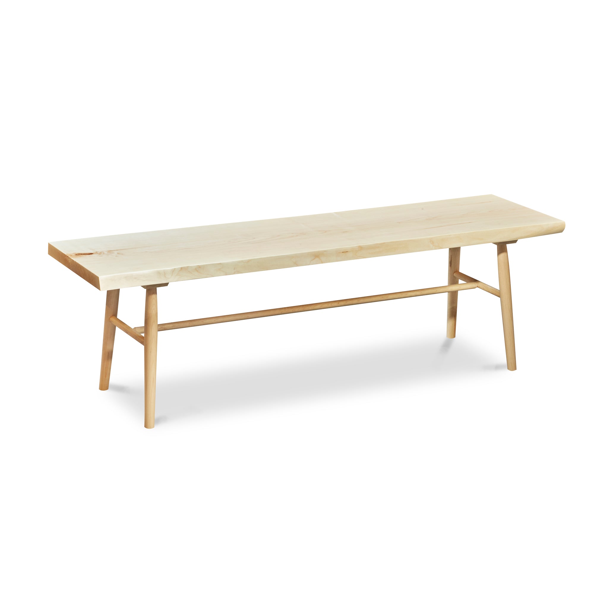 Hudson bench in maple with turned legs from Maine's Chilton Furniture Co.
