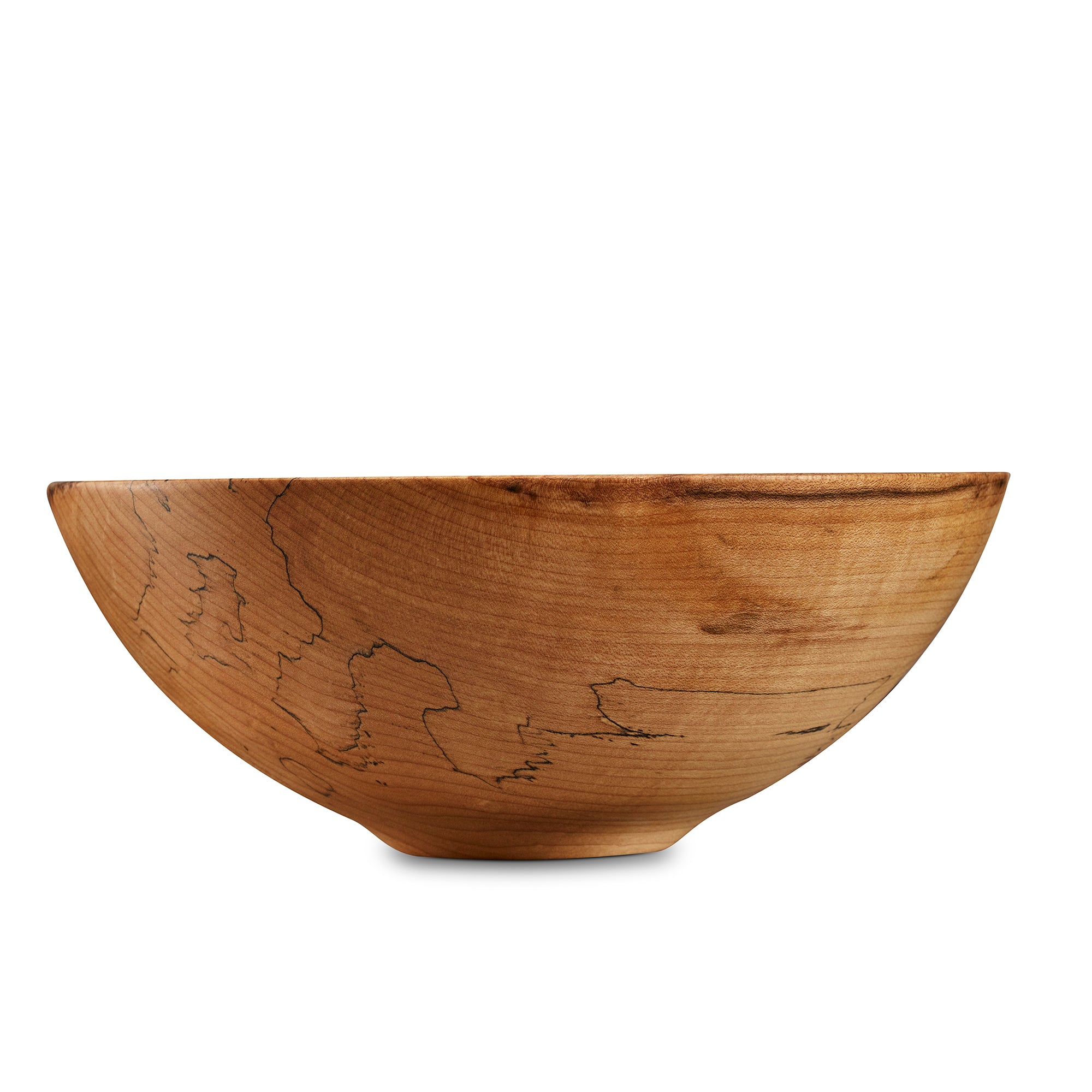Light colored hard maple wooden bowl