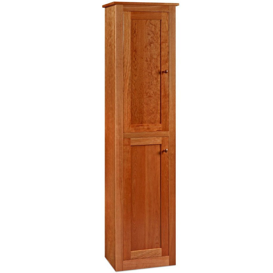 Tall and narrow Shaker Chimney Cupboard, with two stacked doors, in cherry wood, from Chilton Furniture Co. 
