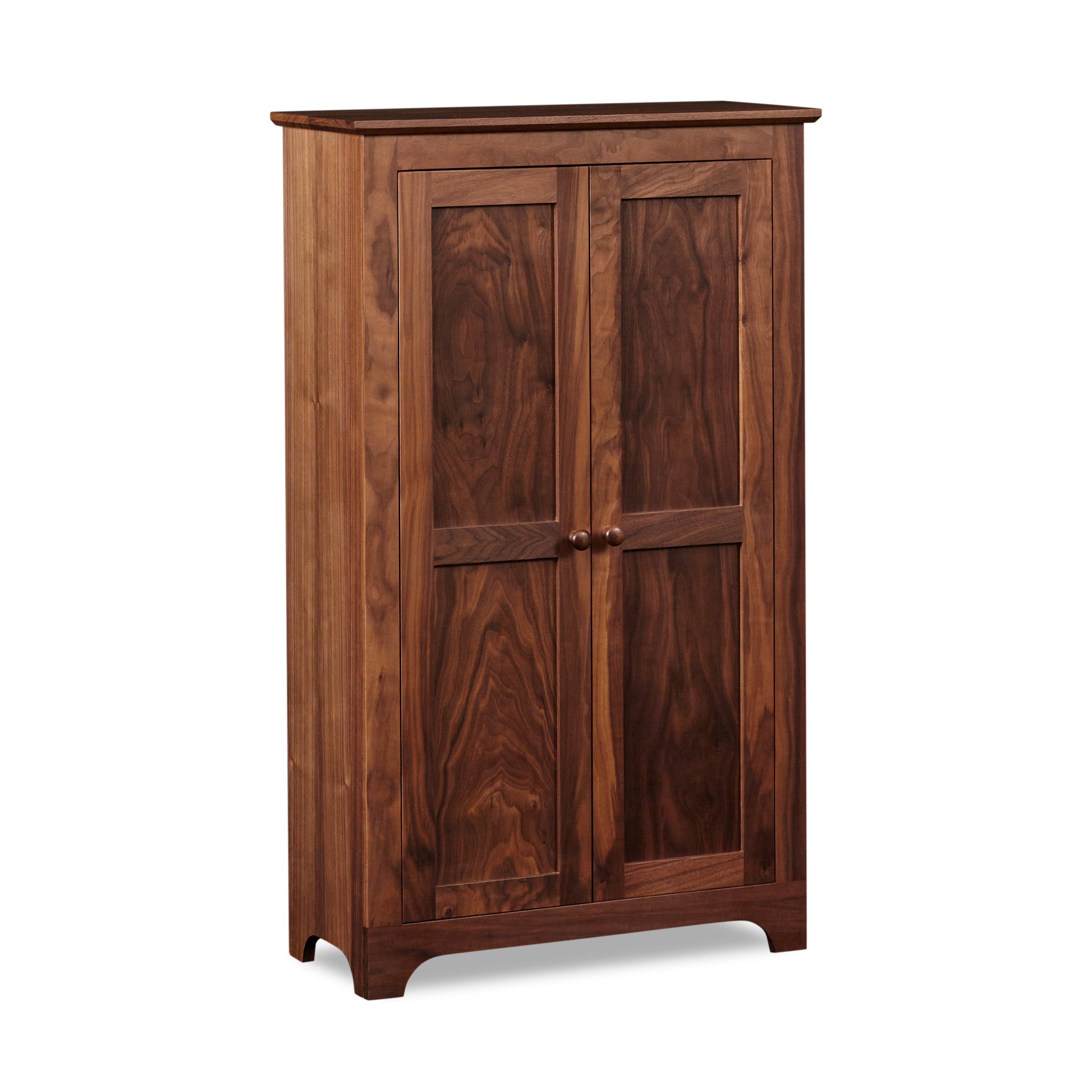 Solid walnut Shaker Jelly Cabinet with two doors, from Maine's Chilton Furniture