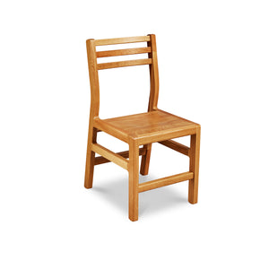 Solid white oak wood chair with ladderback top