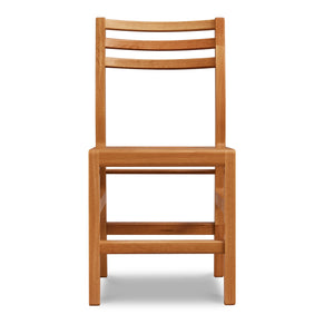 Solid white oak wood chair with ladderback top