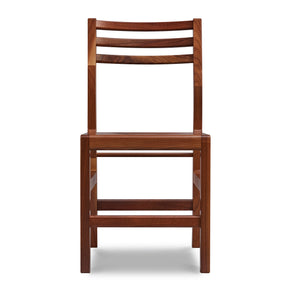 Solid walnut wood chair with ladderback top