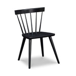 Modern Windsor inspired spindle chair with curved back in painted black