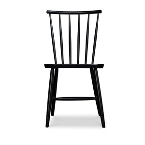 Windsor style chair with round crest in ash painted black