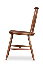 Windsor style chair with round crest in walnut