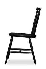 Windsor style chair with round crest in ash painted black