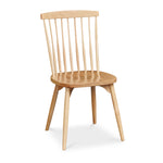 Classic spindle back chair with round tapered legs in solid maple wood