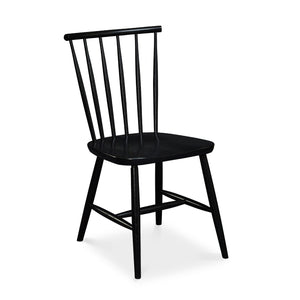 Windsor style chair with round crest in ash painted black