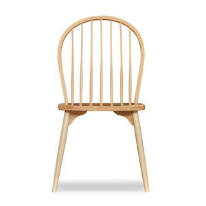 Farmington Windsor style spindle back side chair in maple, view from back
