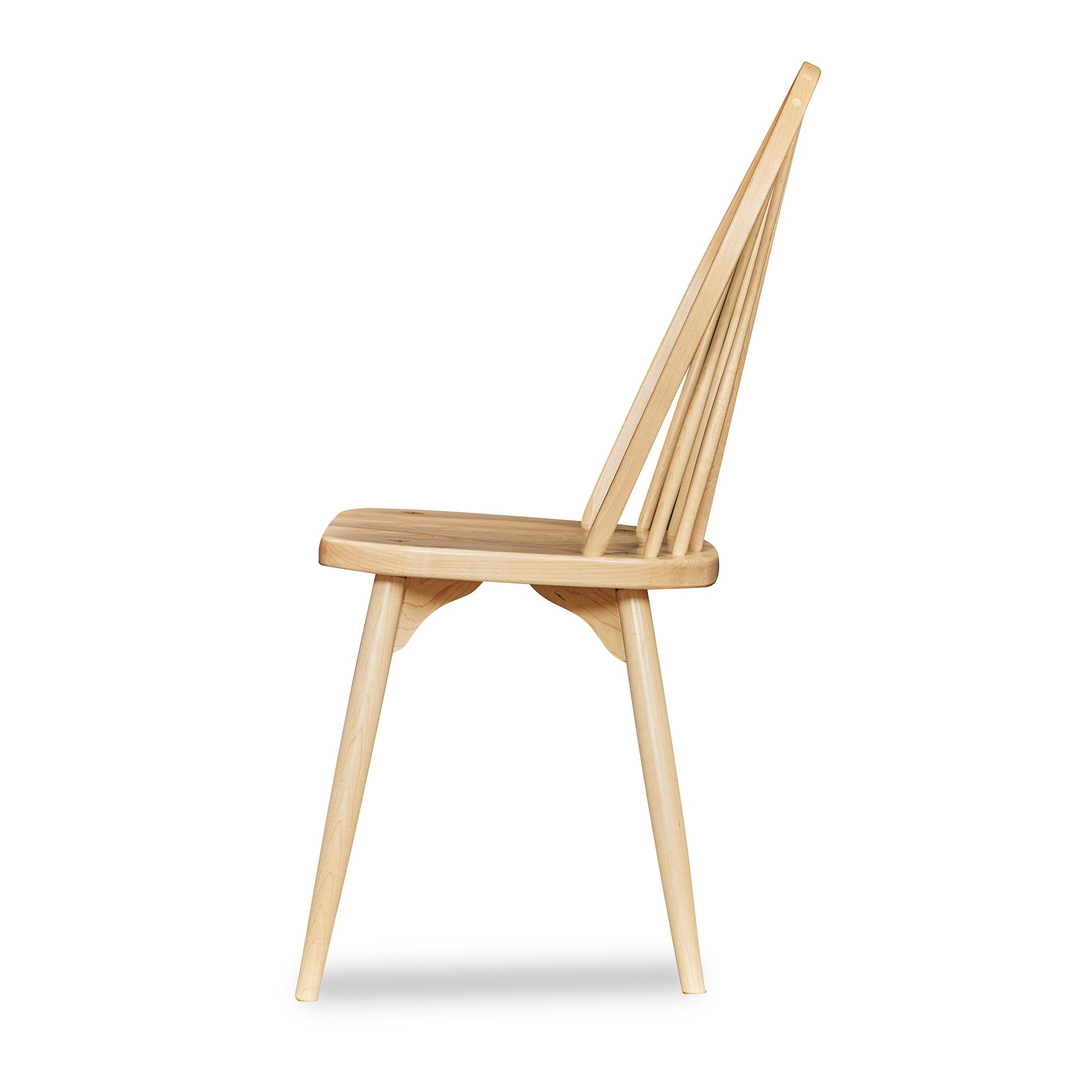 Farmington Windsor style spindle back side chair in maple, view from side