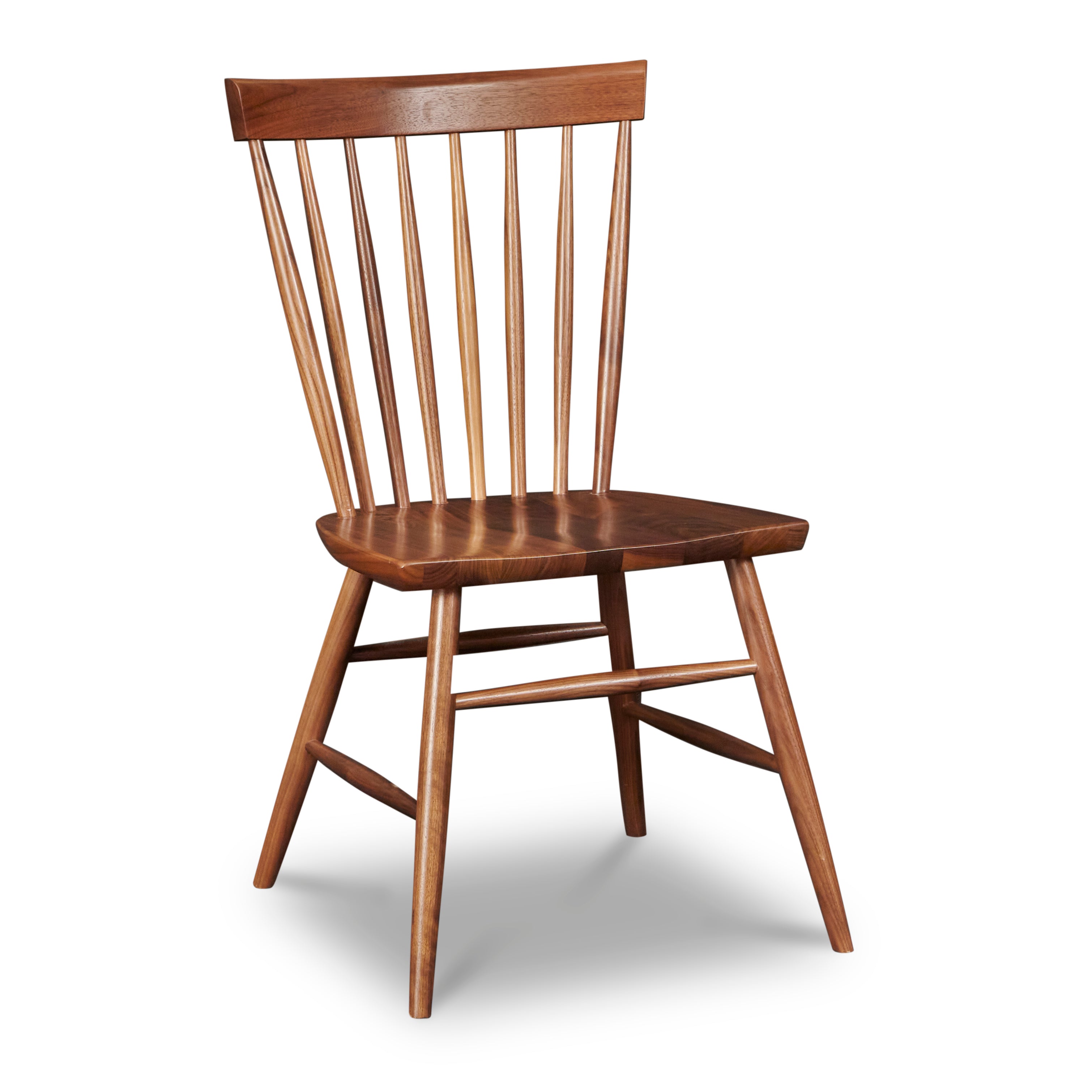 Spindle style dining chair in walnut wood from Chilton Furniture in Maine