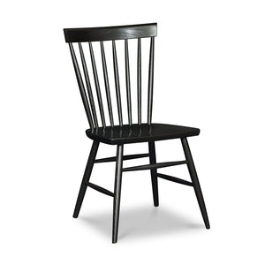Spindle style dining chair in red oak wood painted black from Chilton Furniture