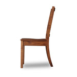 Side view of Saco dining chair in walnut wood from Chilton Furniture