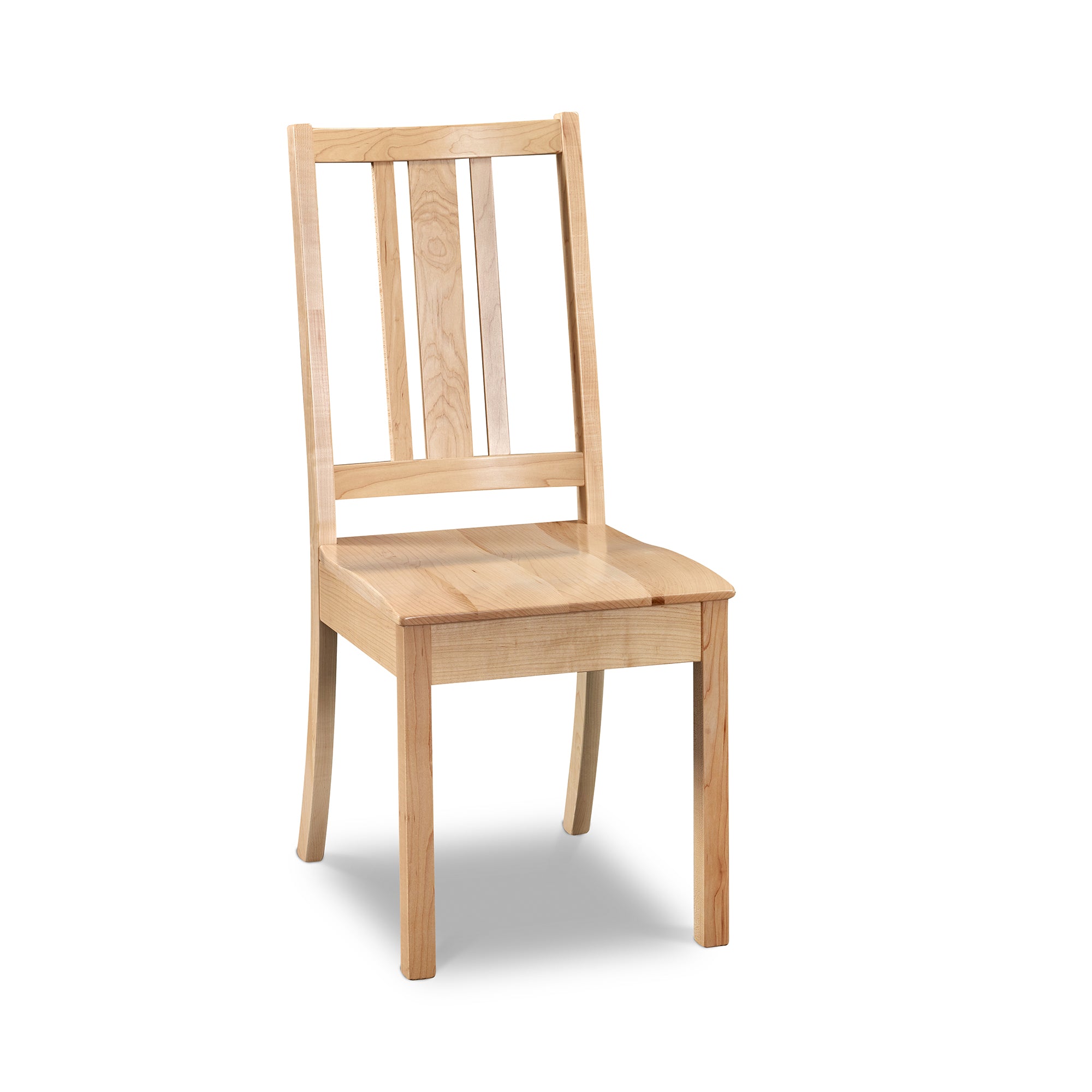 Simple Bungalow inspired side chair with squared back in hard maple wood
