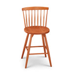 Cherry counter stool with spindle back, from Maine's Chilton Furniture Co.