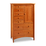 Arts & Crafts style seven drawer Bethel Gentleman's Chest built in solid cherry wood