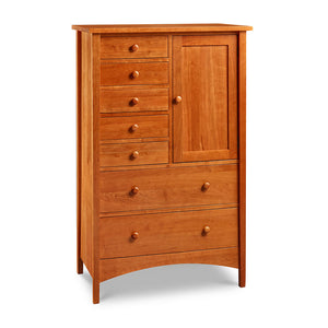 Arts & Crafts style seven drawer Bethel Gentleman's Chest built in solid cherry wood