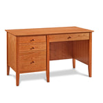 Large Shaker Office Desk with four drawers and square tapered legs, made of solid cherry wood