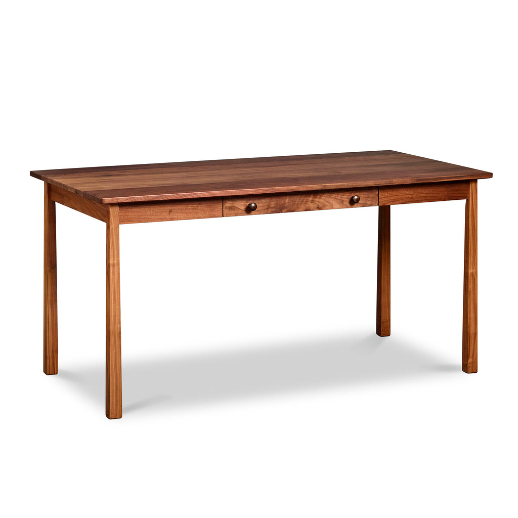 Kittery Writing Desk with drawer in solid walnut with square reverse tapered legs