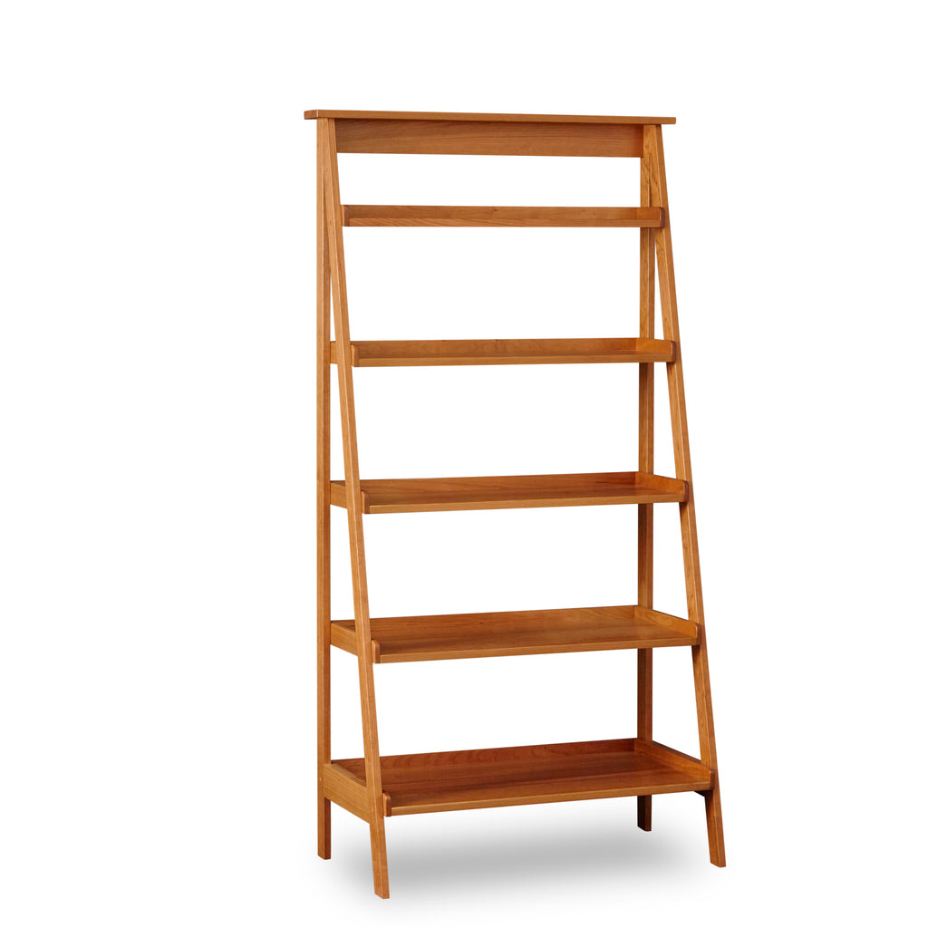 Large cherry Ladder Shelf from Chilton Furniture with 5 open shelves