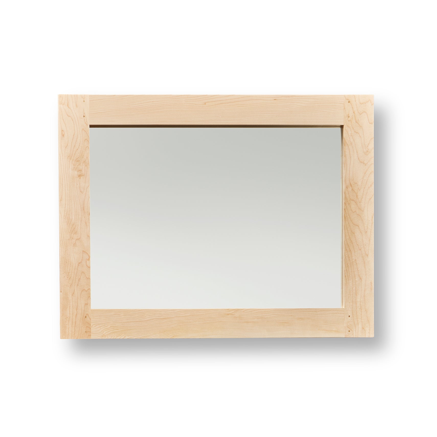 Wall mirror with maple wood frame