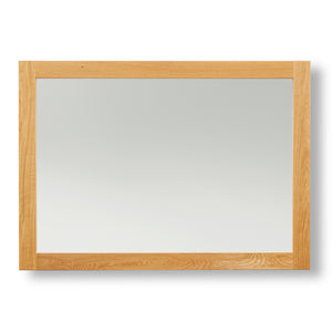 Wall mirror with white oak wood frame