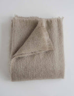 Soft cream mohair throw blanket
