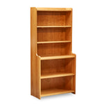 Tiered bookcase with rounded corners, built in cherry. 