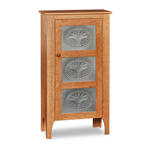 One-door Shaker inspired pie safe with pierced tin panels in the design of wheat, from Maine's Chilton Furniture Co.