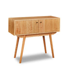 Mid-century Scandinavian inspired sideboard with angled legs in solid cherry wood