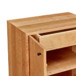 Detail of optional drawer behind doors of mid-century modern Fjord Sideboard at Chilton Furniture Co.