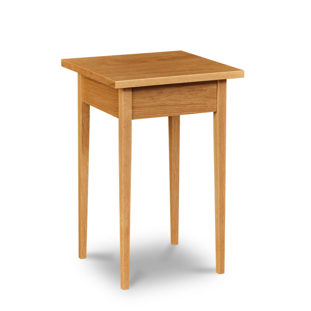 Simple Shaker style square side table in white oak