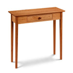 Simple Shaker Hall Table, built in cherry with one drawer and square tapered legs, from Maine's Chilton Furniture Co. 