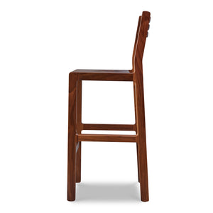 Solid walnut wood bar stool with ladderback top