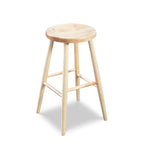 Simple round solid maple wood stool, from Maine's Chilton Furniture Co.