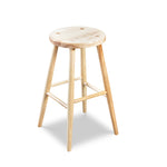 Simple round solid ash wood stool, from Maine's Chilton Furniture Co.