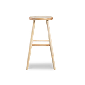 Simple round solid ash wood stool, from Maine's Chilton Furniture Co.