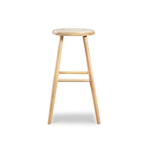 Simple round solid maple wood stool, from Maine's Chilton Furniture Co.