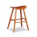 Cherry counter stool with saddle seat