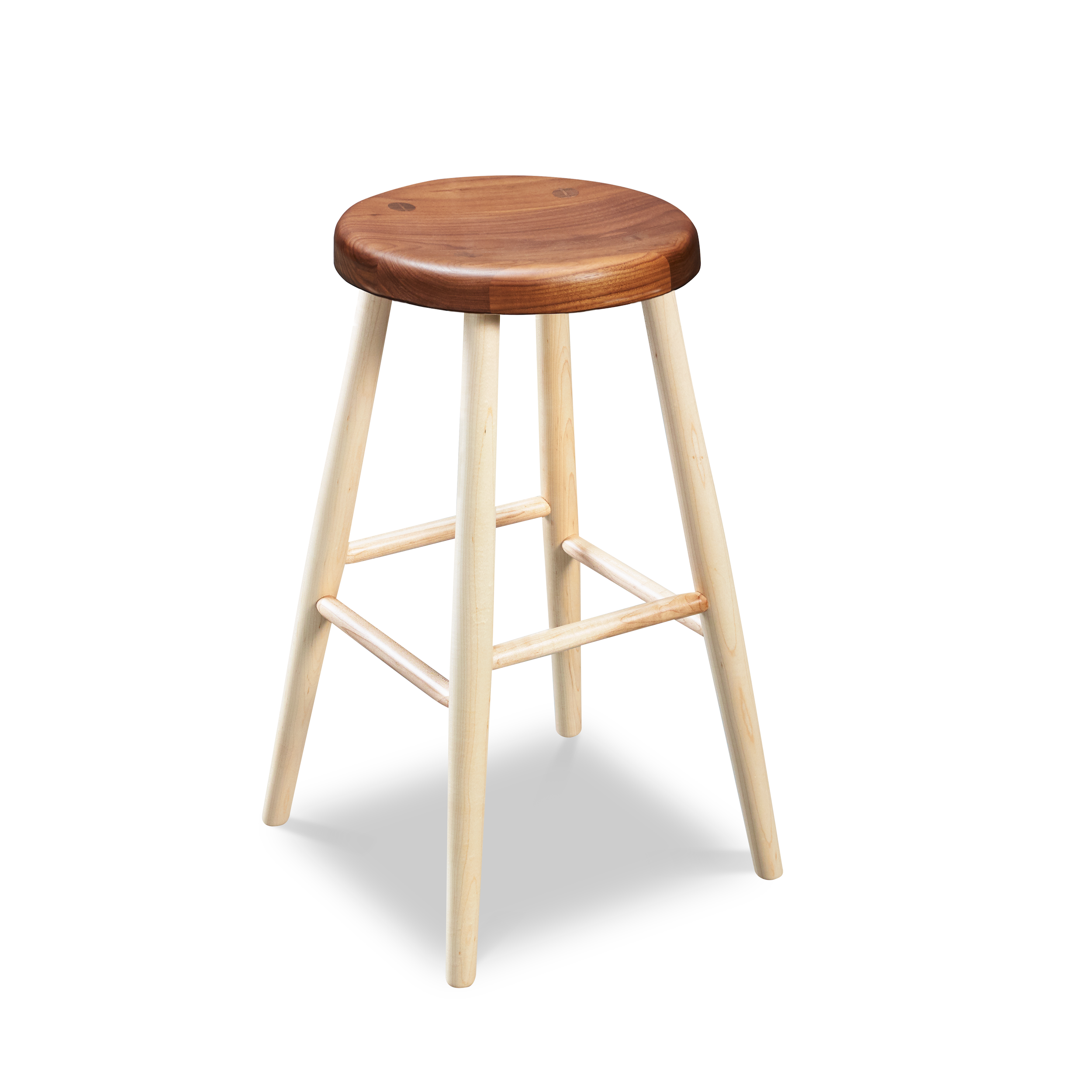 Hancock Stool from Chilton Furniture in walnut and maple wood