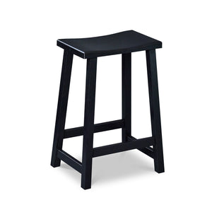Simple black painted stool with rectangular seat