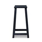 Simple black painted stool with rectangular seat