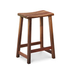 Simple walnut counter stool with rectangular seat