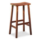 Simple walnut bar stool with rectangular seat